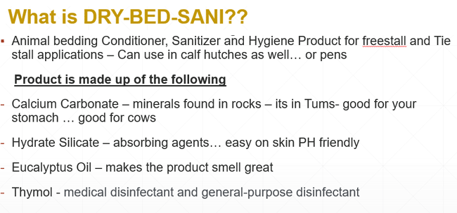 Dry bed sani