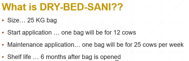 Dry bed sani