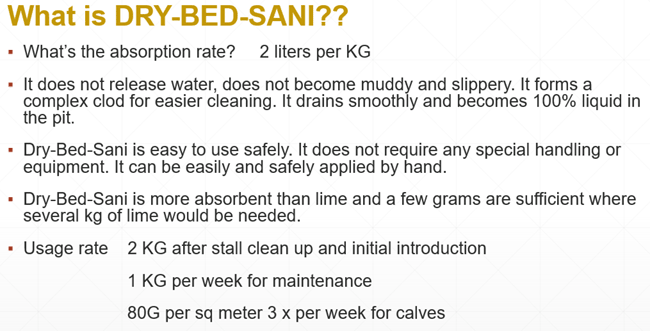 Dry bed sani
